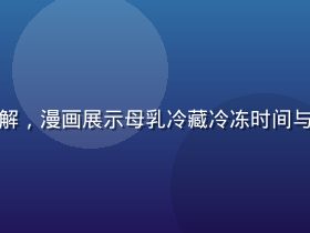 奶水漫画母乳储存方法图解，漫画展示母乳冷藏冷冻时间与解冻步骤，图标清晰直观